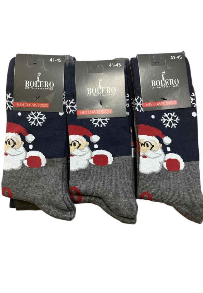 Sosete de Craciun Barbatesti ,Imprimeu Mos Craciun ,Engros